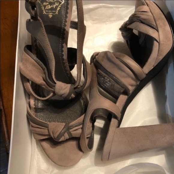 COPY - Anthropologie taupe suede knotted sandals NEW 9.5 - Picture 3 of 8
